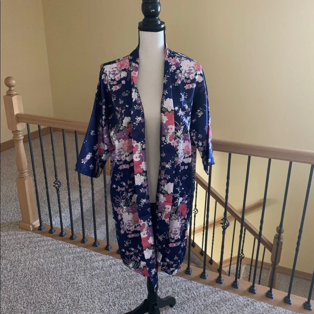 Floral Silky Robe M